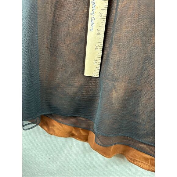 Adrianna Papell Tulle Maxi Skirt Copper Black Evening Goth Formal Size 8 - Picture 10 of 15